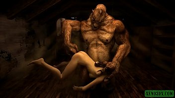 Ужасный порно хентай с жутким демоном 3D Hentai horror
